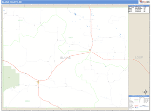 Blaine County, Nebraska Zip Code Wall Map