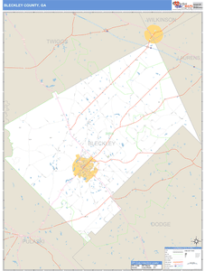 Bleckley County, Georgia Zip Code Wall Map