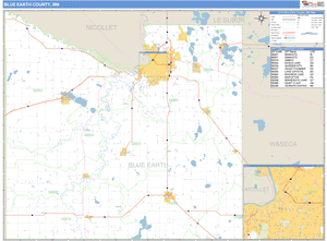 Blue Earth County, Minnesota Zip Code Wall Map