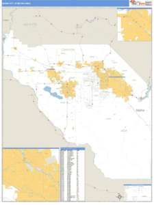 Boise City, Idaho Metro Area Wall Map