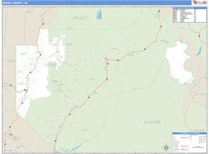 Boise County, Idaho Zip Code Wall Map