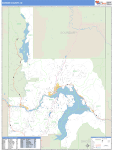 Bonner County, Idaho Zip Code Wall Map