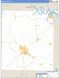 Boone County, Arkansas Zip Code Wall Map
