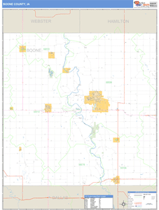 Boone County, Iowa Zip Code Wall Map