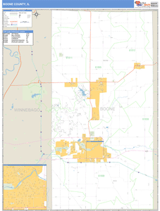 Boone County, Illinois Zip Code Wall Map
