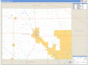 Boone County, Indiana Zip Code Wall Map