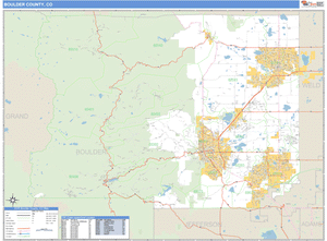 Boulder County, Colorado Zip Code Wall Map