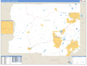 Boulder-Longmont, Colorado Metro Area Wall Map