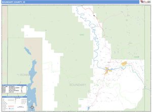 Boundary County, Idaho Zip Code Wall Map