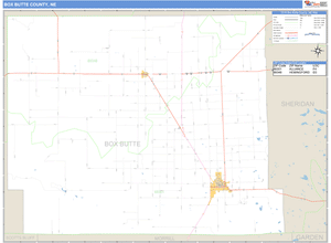 Box Butte County, Nebraska Zip Code Wall Map
