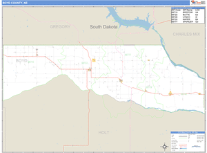Boyd County, Nebraska Zip Code Wall Map
