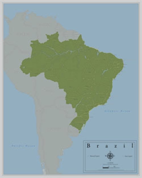 Brazil Wall Map Maps.com