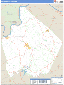 Breckinridge County, Kentucky Zip Code Wall Map