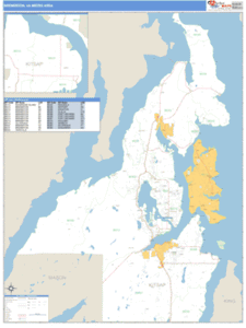 Bremerton, Washington Metro Area Wall Map