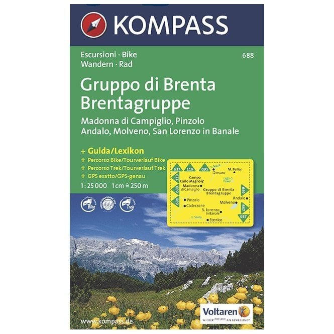Cover of Brenta Group 3 in 1 Hiking Map By Kompass