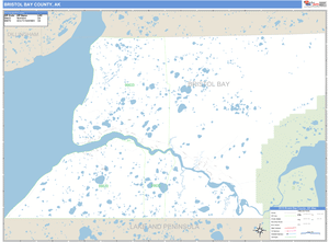 Bristol Bay County, Alaska Zip Code Wall Map