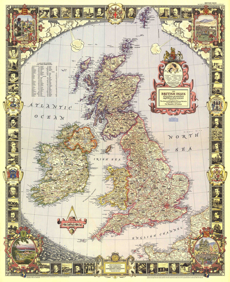 British Isles Map 1949 Maps.com