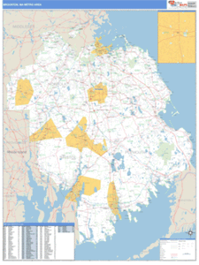 Brockton, Massachusetts Metro Area Wall Map