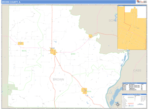 Brown County, Illinois Zip Code Wall Map