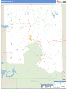 Brown County, Indiana Zip Code Wall Map
