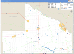Brown County, Minnesota Zip Code Wall Map