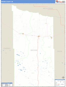 Brown County, Nebraska Zip Code Wall Map