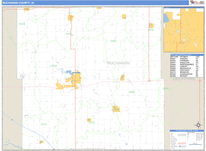 Buchanan County, Iowa Zip Code Wall Map