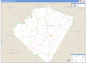 Buckingham County, Virginia Zip Code Wall Map