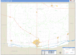 Buffalo County, Nebraska Zip Code Wall Map