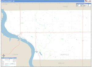 Buffalo County, South Dakota Zip Code Wall Map
