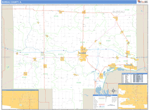 Bureau County, Illinois Zip Code Wall Map