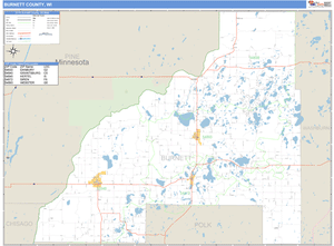 Burnett County, Wisconsin Zip Code Wall Map