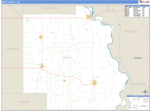 Burt County, Nebraska Zip Code Wall Map
