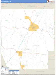 Butler County, Alabama Zip Code Wall Map
