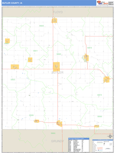 Butler County, Iowa Zip Code Wall Map
