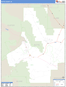 Butte County, Idaho Zip Code Wall Map