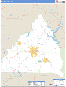 Butts County, Georgia Zip Code Wall Map