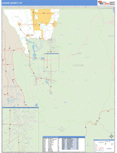 Cache County, Utah Zip Code Wall Map