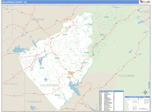 Calaveras County, California Zip Code Wall Map