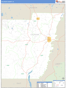 Calhoun County, Florida Zip Code Wall Map