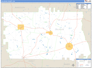 Calhoun County, Georgia Zip Code Wall Map