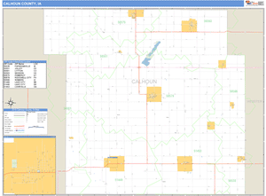 Calhoun County, Iowa Zip Code Wall Map