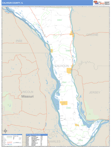 Calhoun County, Illinois Zip Code Wall Map