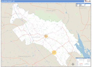 Calhoun County, South Carolina Zip Code Wall Map