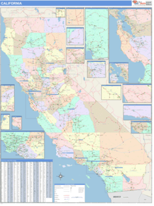 California Business Wall Map Market Maps (IDI)
