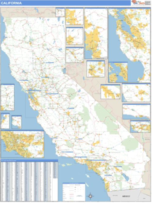 California ZIP Code Wall Map Market Maps (IDI)