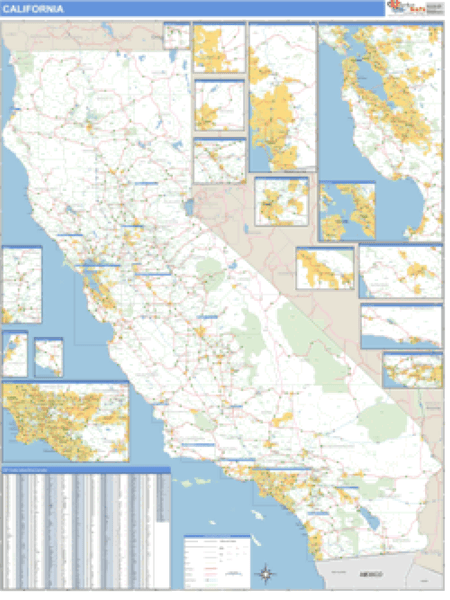 California Map Zip Code California ZIP Code Wall Map | Map Geek.com