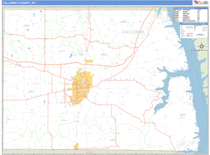Calloway County, Kentucky Zip Code Wall Map