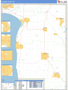 Calumet County, Wisconsin Zip Code Wall Map
