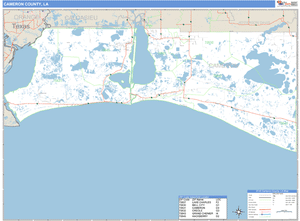 Cameron County, Louisiana Zip Code Wall Map